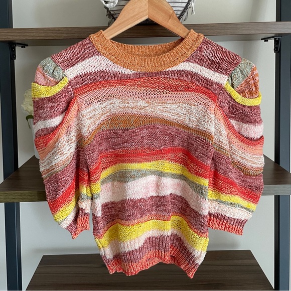 Ulla Johnson Odie Striped Crochet Sweater, Size 00 to 0 - Picture 5 of 16